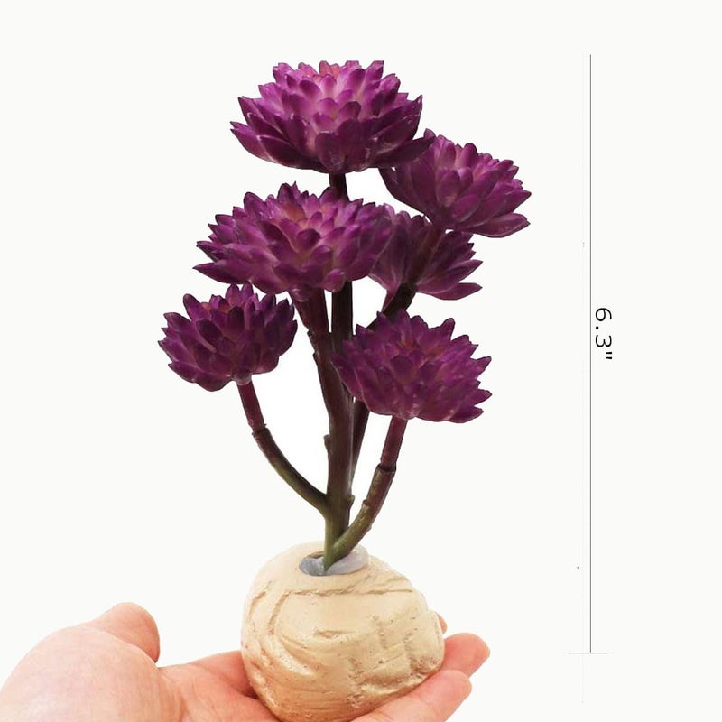 KERUIDENG Reptile Plants Artificial Terrarium Plants Reptile Plastic Plants for Reptile Habitats with Base -Purpleâ€¦ - Image 2